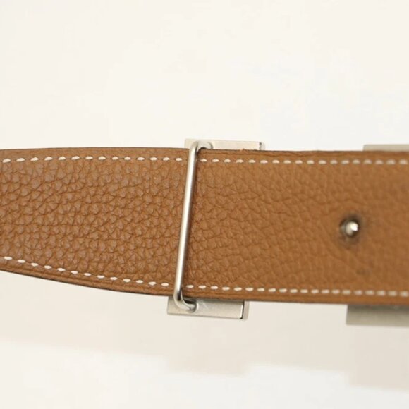 Hermes Chamonix and Togo Leather Constance Reversible Belt 105 CM - Noir/Silver - Picture 14 of 16